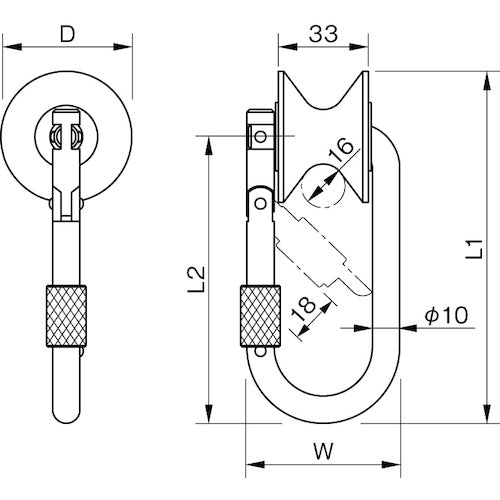 123 ステンプーリーカラビナ KP-S 1 個
