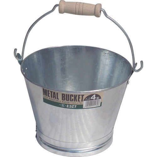 HISHIES Small Galvanized Steel Bucket #4 TKBK-4 1 pc