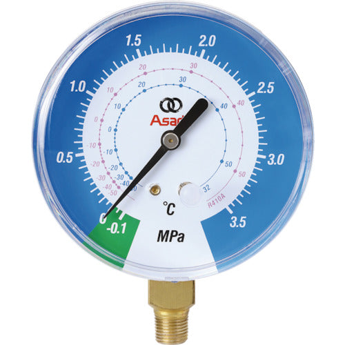 Asada R410A用低圧連成計φ80mm AI126 1 個