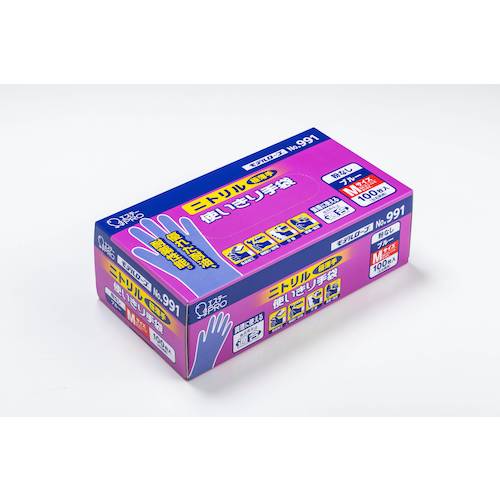 에스테이 아니오. 991 니트릴 일회용 장갑 M 블루 (가루 없음) 100장 NO.991M-B 1 상자