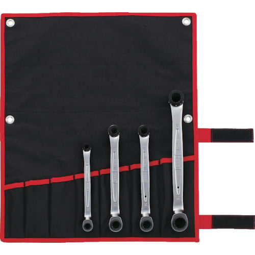 TONE 75도 양두 래칫 안경 렌치 세트(깊은 구멍 타입) RM75A400 1 S