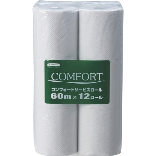 Crecia Toilet Paper Comfort Service Roll 60m (with core) 12 rolls x 8 packs 11261 1 CS