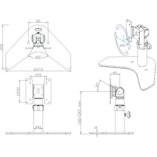Sanko LCD monitor stand MARMGUS6410B 1 unit