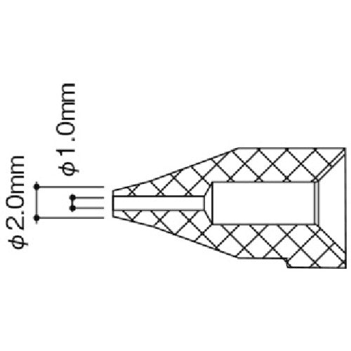 Hakko Desoldering Tool Replacement Parts Nozzle Inner Diameter 1.0mm S Type Compatible Model FR-300 N50B-02 1 Piece