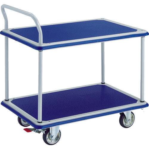 TRUSCCO 프레스제 운반차 대차 동키 카트 2단식 편소매 타입 915×615 스토퍼 부착 304NS 1대