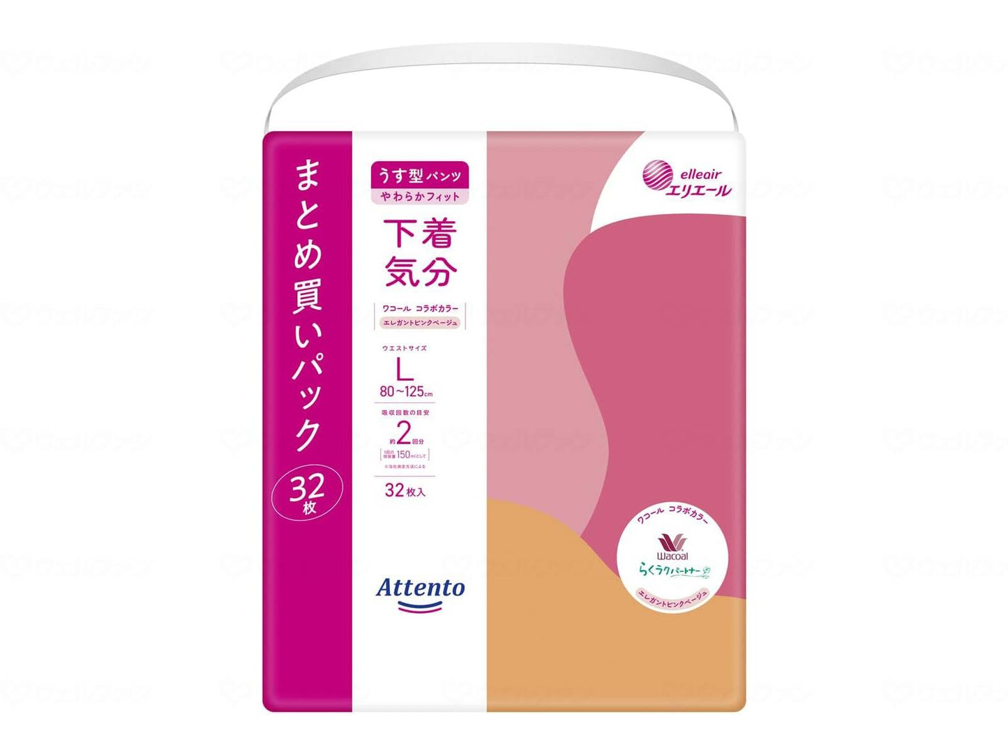 Daio Paper Attendant Thin Pants Underwear Feeling Elegant Pink Beige Case L 32 Pieces