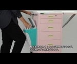 カラフルミニカート(ダストボックス付) ピンク 703×554×955 CMCD-P 1個