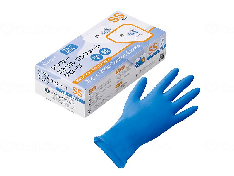 우츠노미야 제작 니트릴 장갑 콤프리트 100장 브루 SS