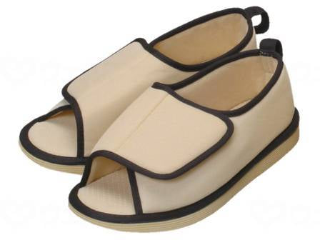 竹虎転倒予防シューズ つま先なし ベージュ M