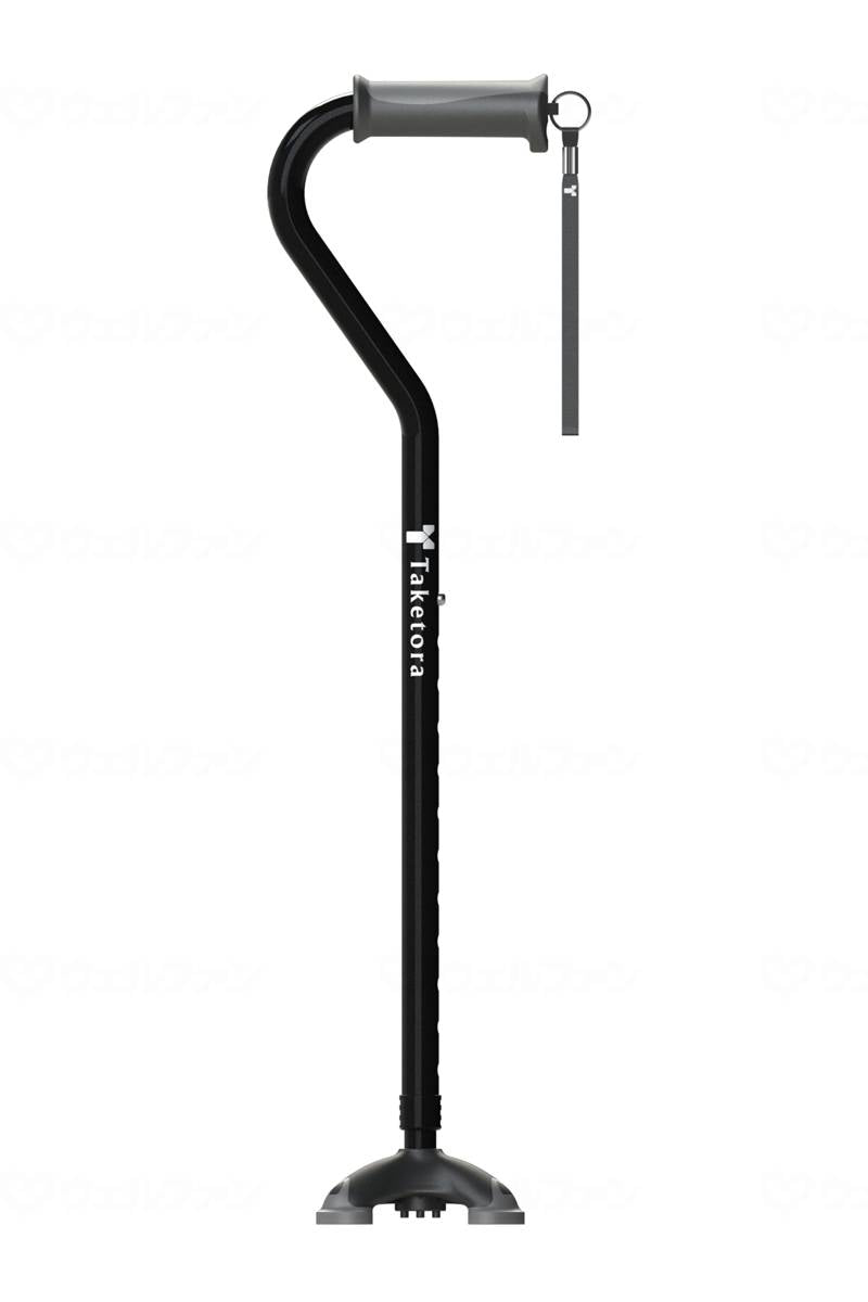 Taketora Bamboo Stick Offset Multi-Point Cane Black
