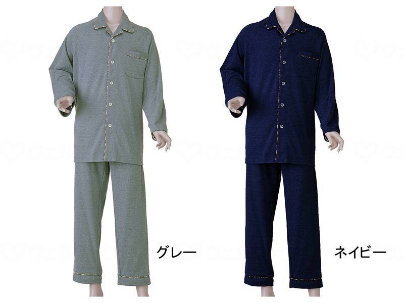 Kobe Seishi Men's Comfortable Pajamas (Smooth) Gray LL