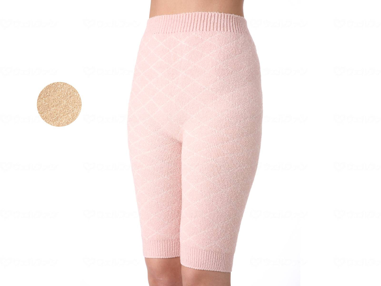 神戸生絲マシュマロキルトのあったかインナー婦人用5分丈パンツ モカ L-LL