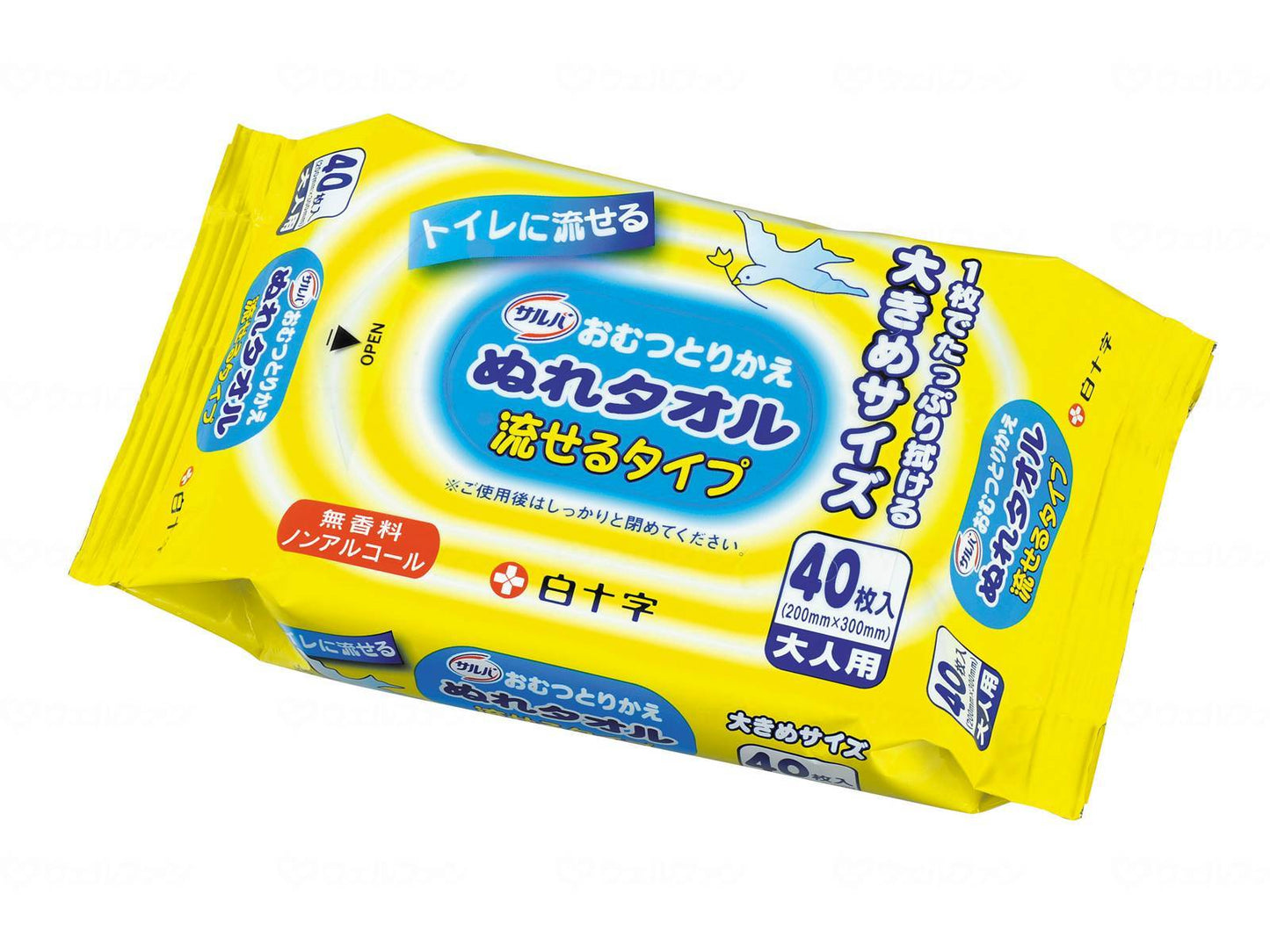 白十字サルバおむつとりかえぬれタオル 流せるタイプ ケース