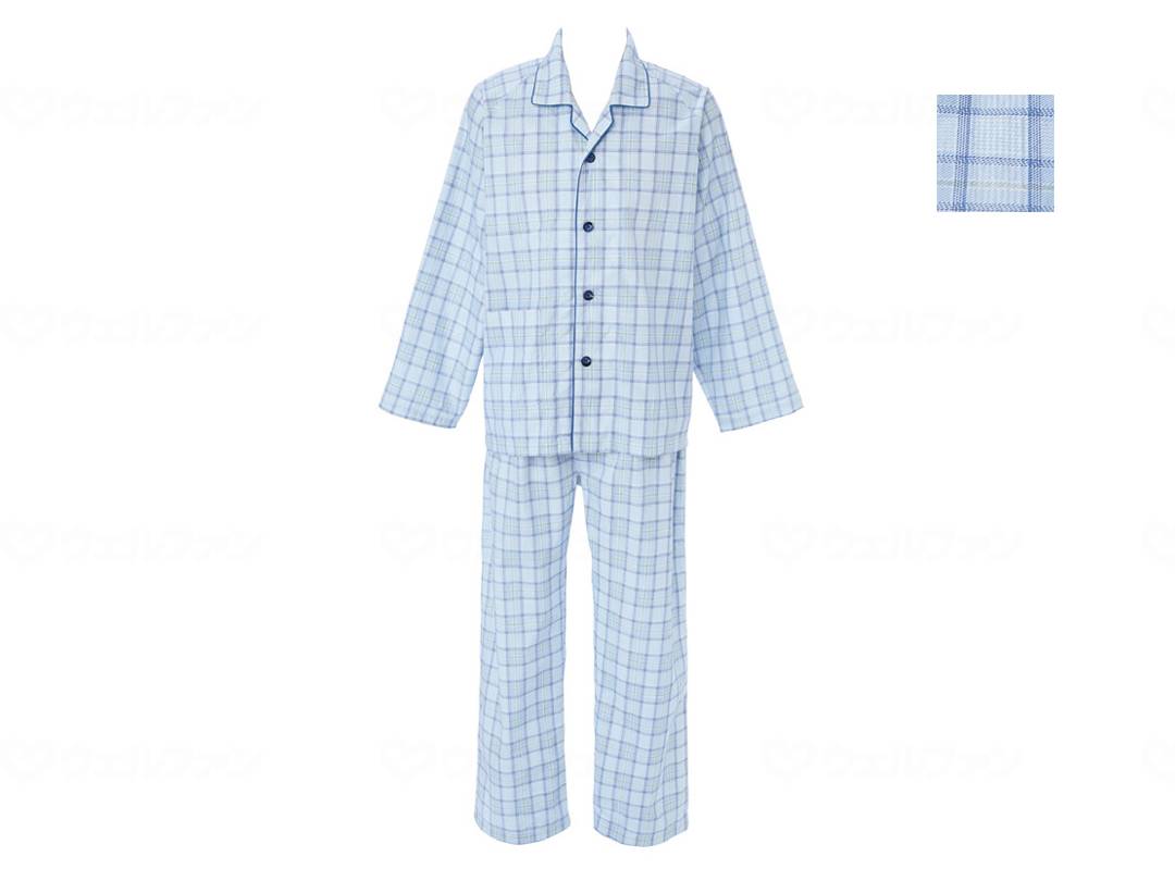 グンゼ長袖パジャマ(紳士セット)春夏用 ブルー LL