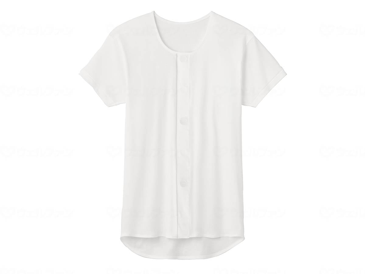 Gunze Men's Short Sleeve One-touch Shirt White S