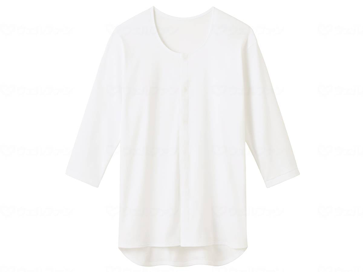 Gunze Men's 3/4 Sleeve Clip Shirt White S