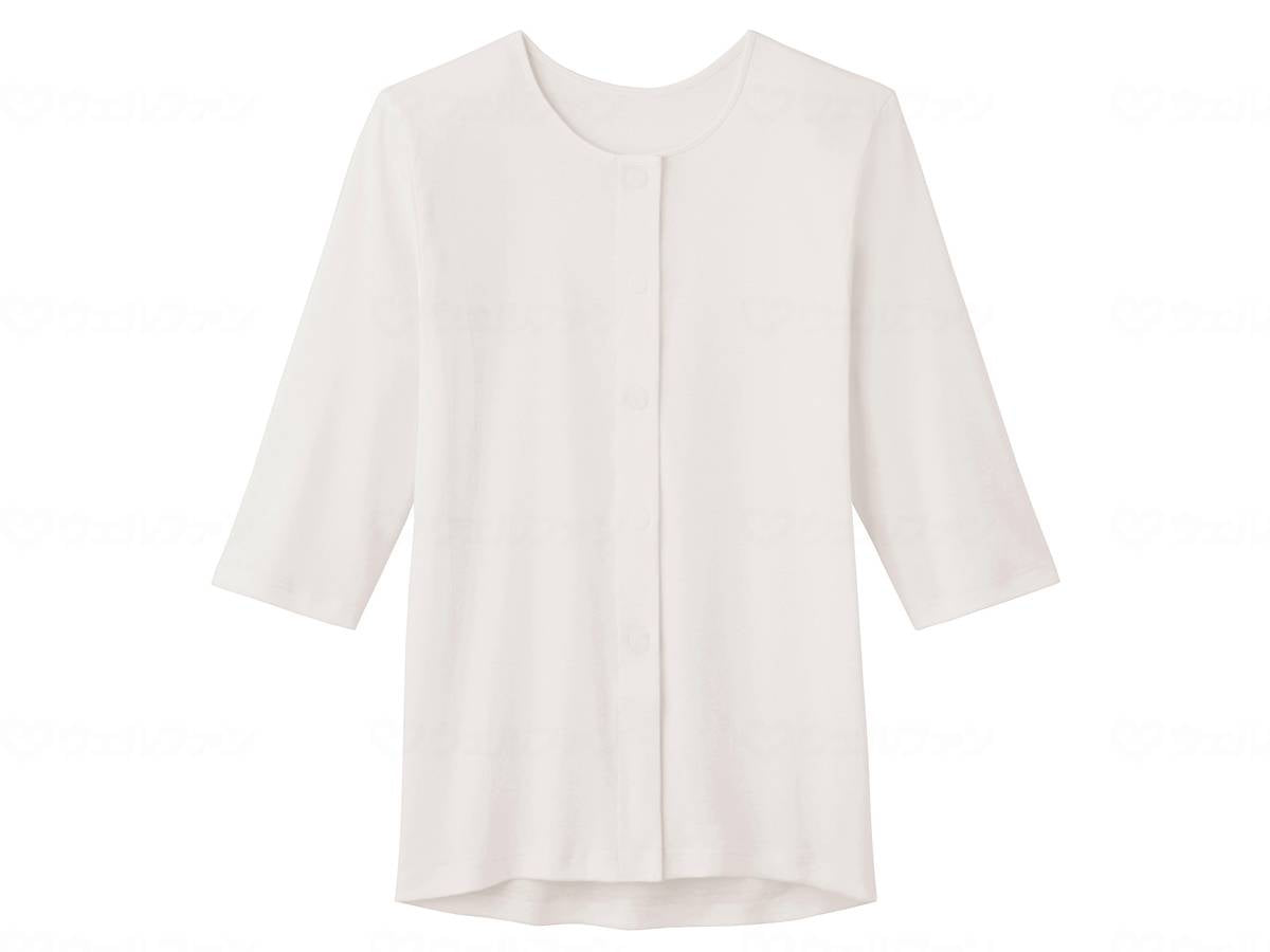 Gunze Women's 3/4 Sleeve One-touch Innerwear, White, M