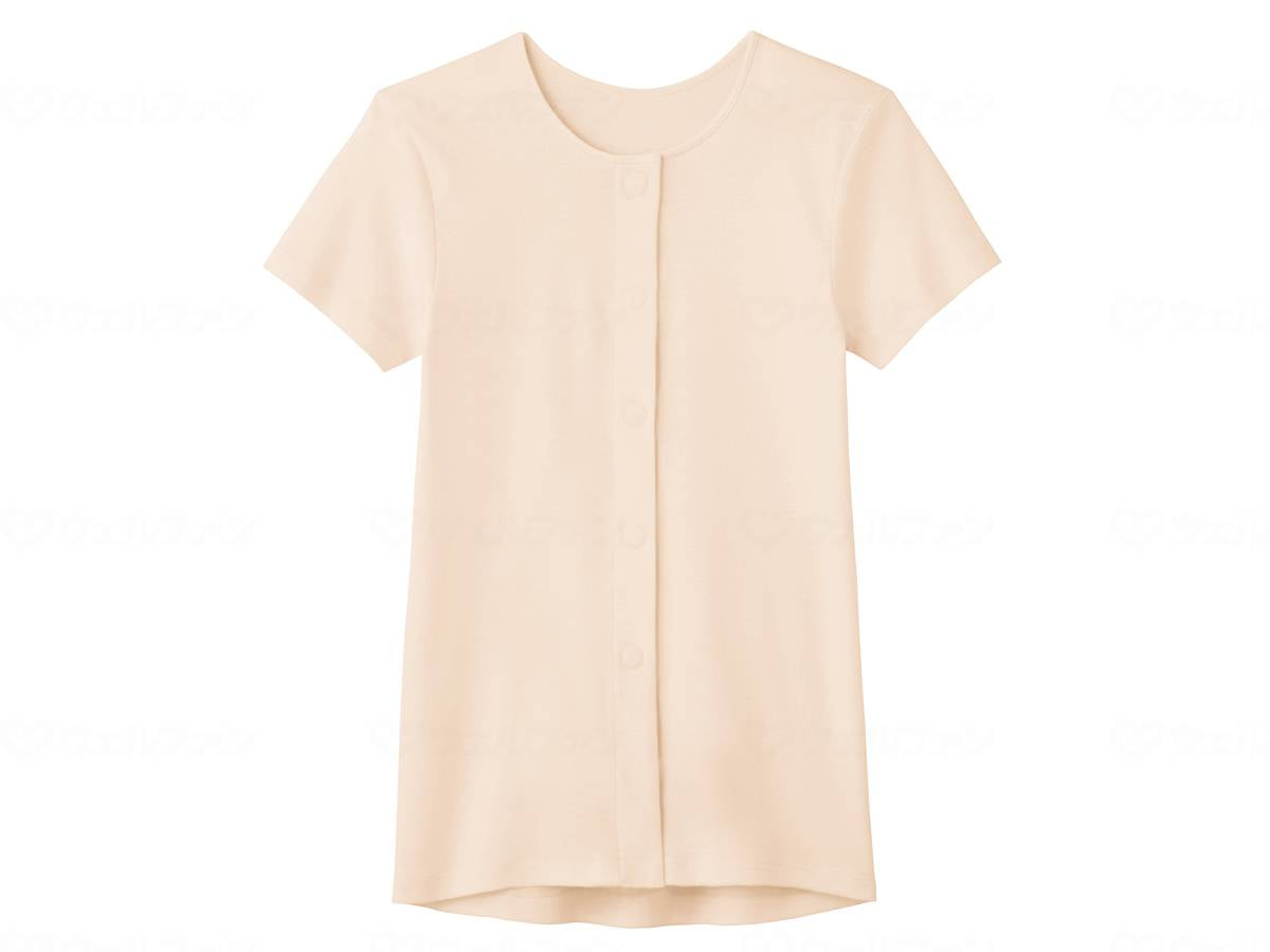 Gunze Women's 3/4 Sleeve One-touch Innerwear, Calm Beige, L