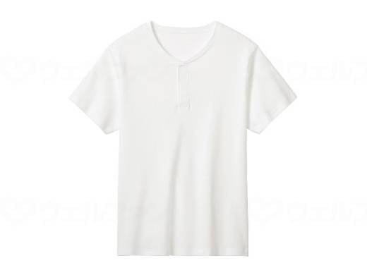 Gunze Men's Short Sleeve One-touch Shirt, White, LL