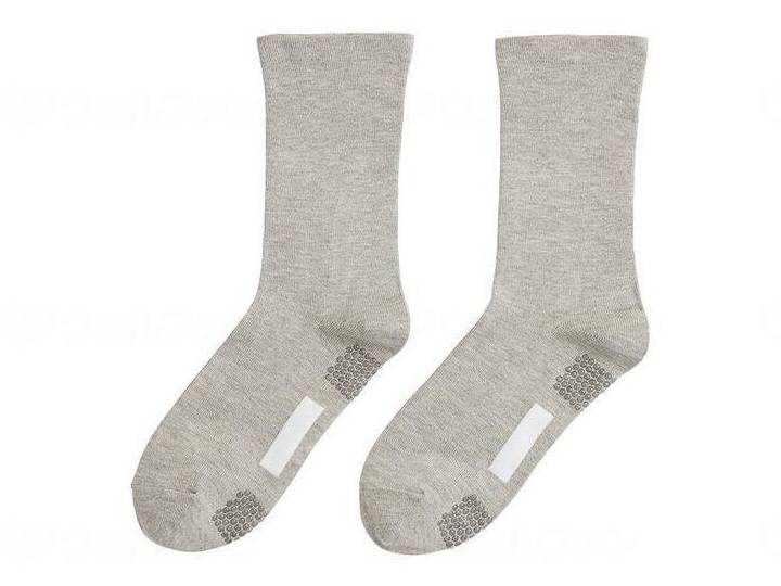 Gunze Men's Socks (Crew Length) Mok Gray
