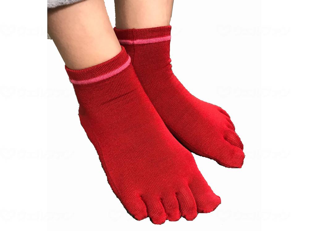 마리지 랩 아카타 (건강 5 개 손가락 양말) 레드 M