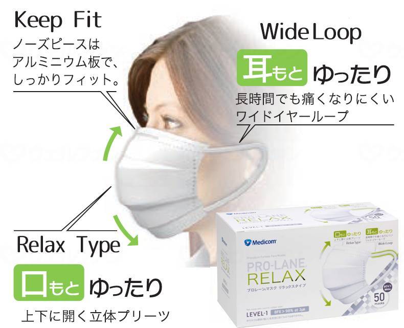 メディコムジャパンプロレーンマスク リラックスタイプ ケース ブルー