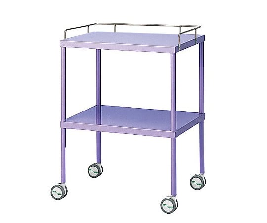カラフル回診車 手摺付 ラベンダー 616×450×842mm 1台