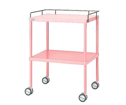 Colorful medical cart with handrails, pink, 616 x 450 x 842 mm, 1 unit
