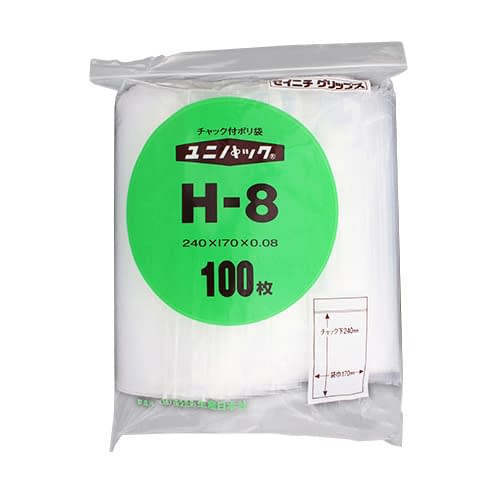 Unipack Ziplock Plastic Bag 24-8104-00 SEINITCHI H-8 (240X170MM) 100 pieces