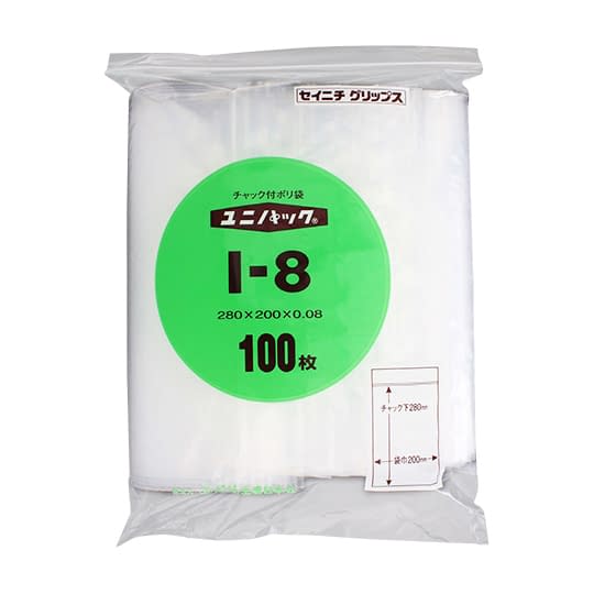 Unipack Ziplock Plastic Bag 24-8104-01 SEINICHI I-8 (280X200MM) 100 pieces