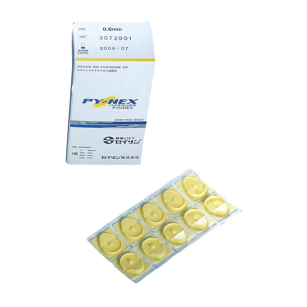 Seirin Pionex (Yellow) Yellow Circular Skin Needle 23-3801-01 Seirin 0.6X0.15MM (100 pieces)
