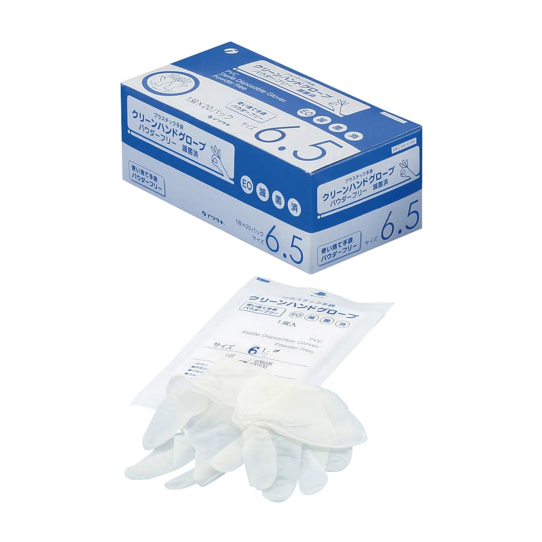 Clean Hand Gloves (Sterile) PF PVC Gloves 23-3760-03 IWATSUKI 41531(6.5)20 Souiri