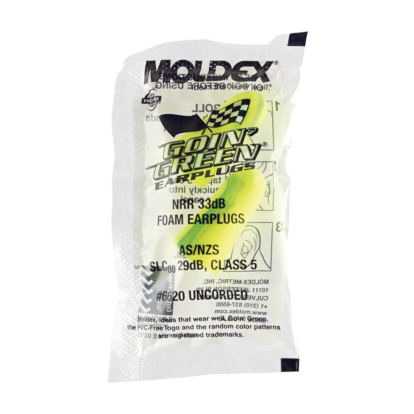 MOLDEX Earplugs Goin' Green 23-3882-00 BMC 6620 (No strings) 200 pairs