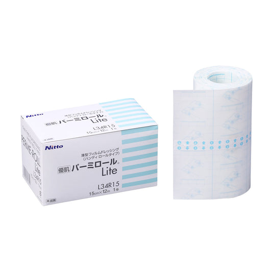 優肌パーミロールLite ドレッシング材 24-6804-02 優肌 L34R15(15CMX12M)1カン