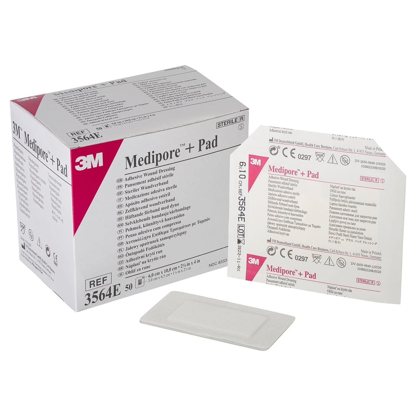 Medipore Plus Pad Dressing Dressing Material 25-3579-01 3M Japan 3564E (6 x 10 cm) 50 pieces