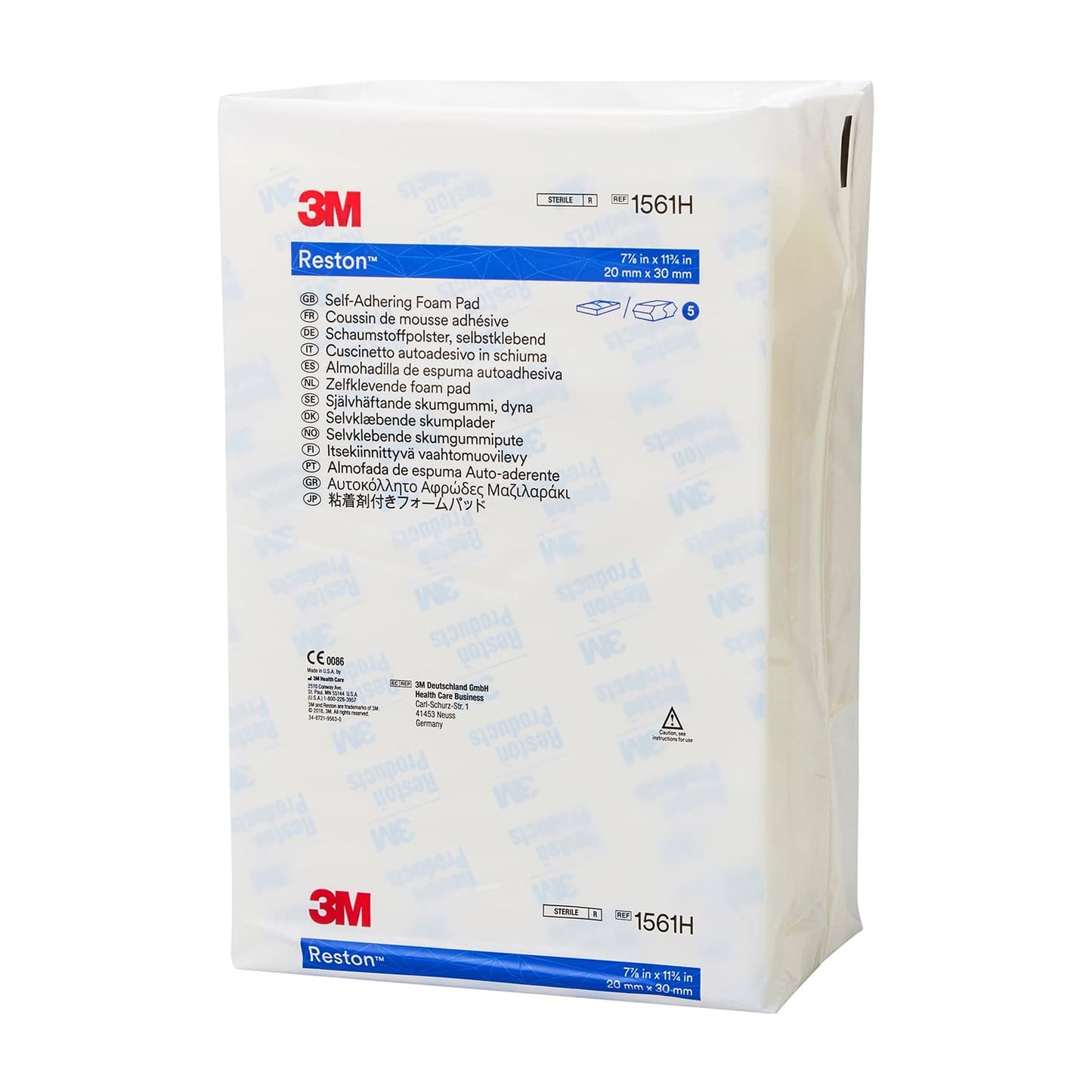 レストン粘着フォームパッド 体圧分散パッド 25-3067-01 スリーエムジャパン 1561H(20X30/2.5)5マイ
