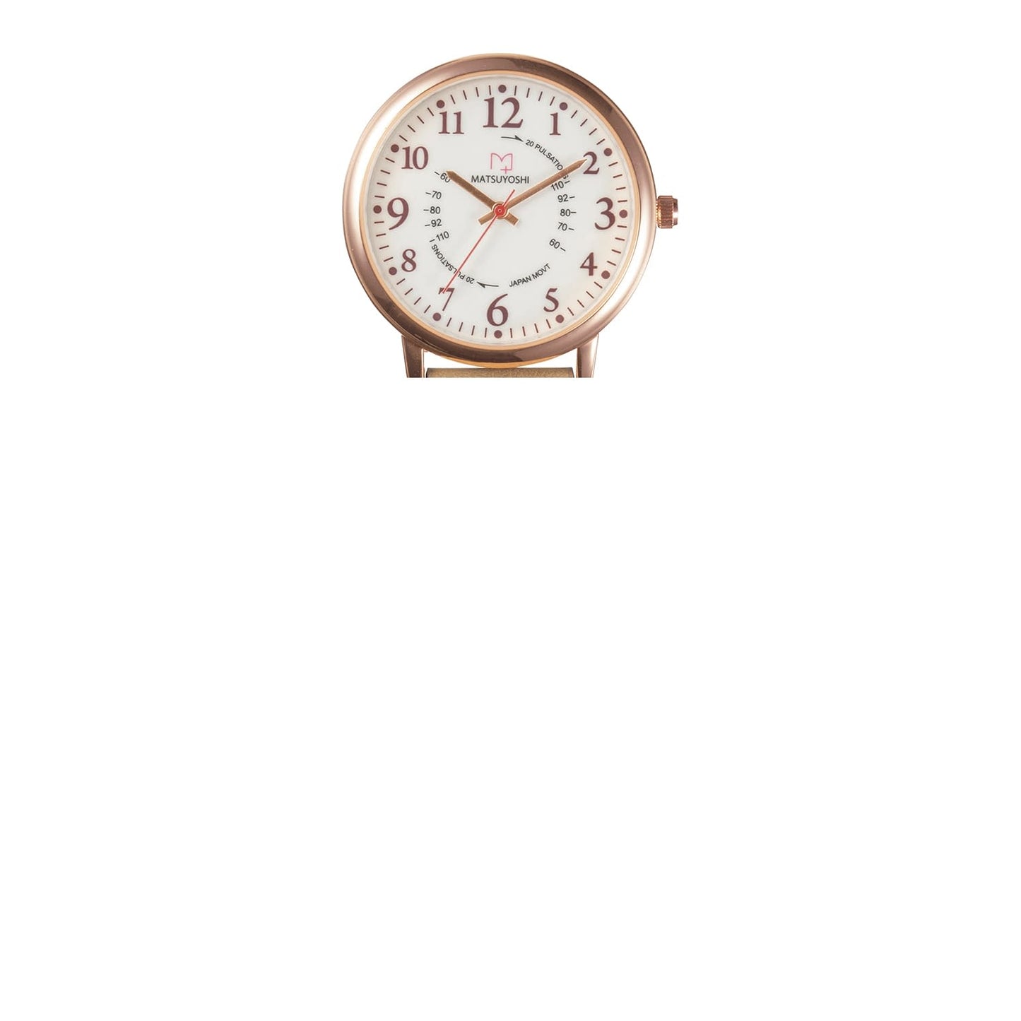 Matsuyoshi Narrow Watch φ38 Carabiner Pocket Watch 25-4010-02 MATSUYOSHI MY-NS0441PI (Pink)