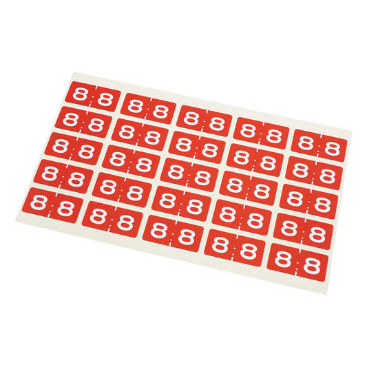 칼라 넘버 라벨 15×30mm(8) 1봉(25편×10장입) CNL-L08 1봉(25편×10장입)