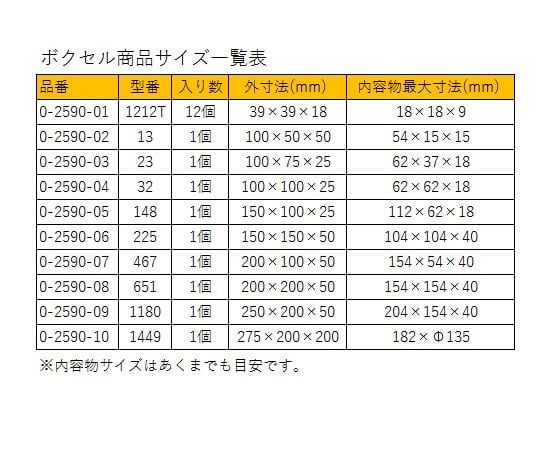 ボクセル（精密器具搬送・保管容器) 250×200×50mm　No.1180 1個