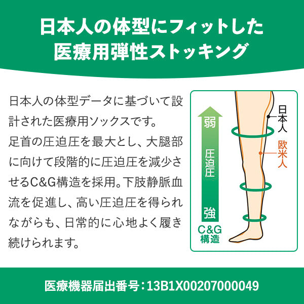 アンシルク・2(ハイソックス) 圧迫機能ストッキング・ソックス 23-6319-00 アルケア 18461(LL)ライトブラウン