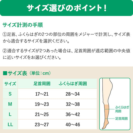 アンシルク・2(ハイソックス) 圧迫機能ストッキング・ソックス 23-6319-00 アルケア 18461(LL)ライトブラウン