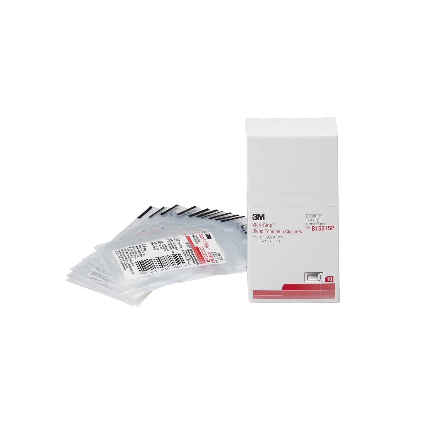 스테리 스트립 스킨 톤 (SP) 피부 접합 용 테이프 25-3107-00 쓰리 엠 재팬 B1551SP (6X75) 3 폰 X10