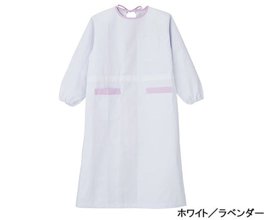 抗菌予防衣 （ホワイト／ラベンダー） M　M-6100 1枚