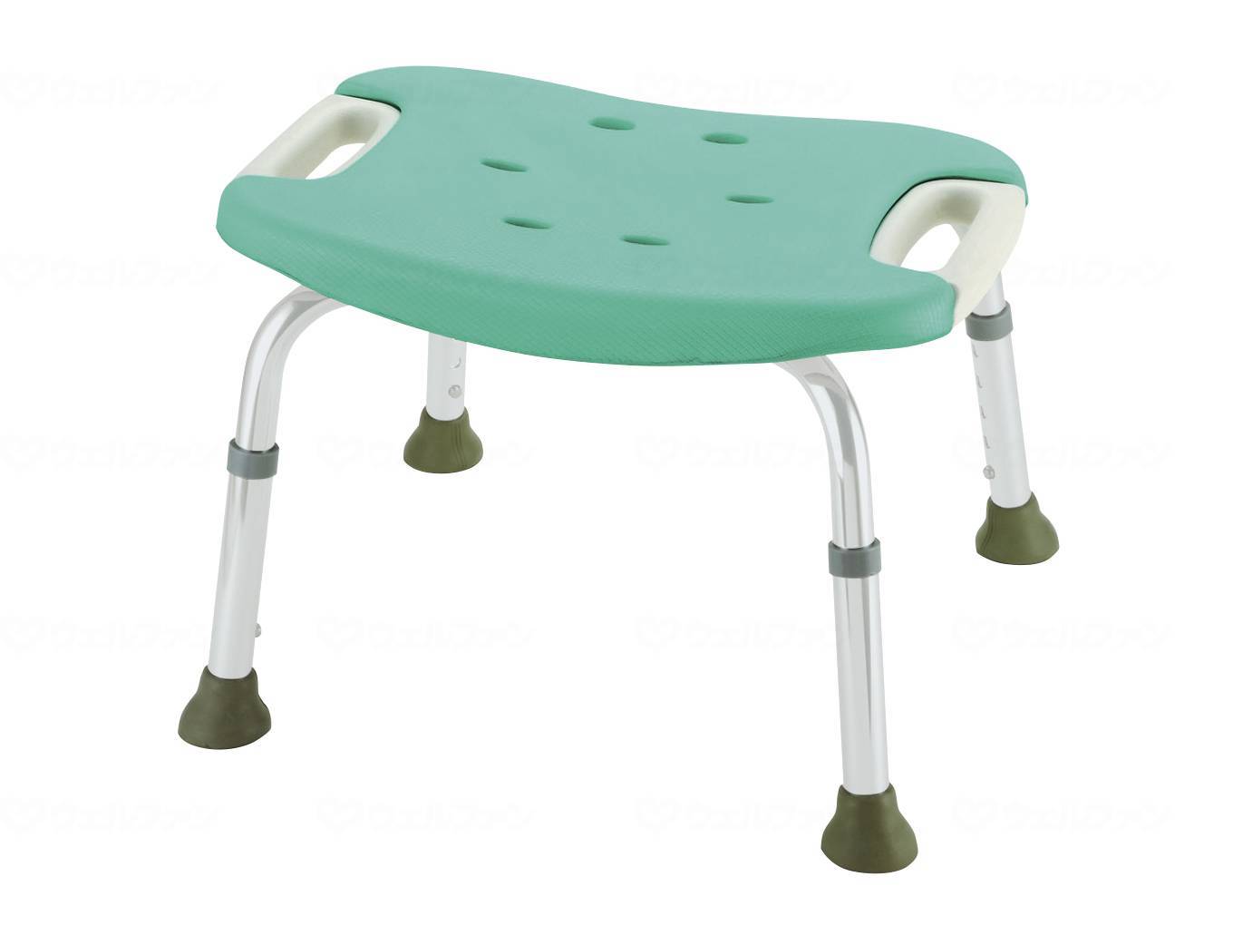Richell Soft Shower Chair, Backless, Wide, Green, Standard Type