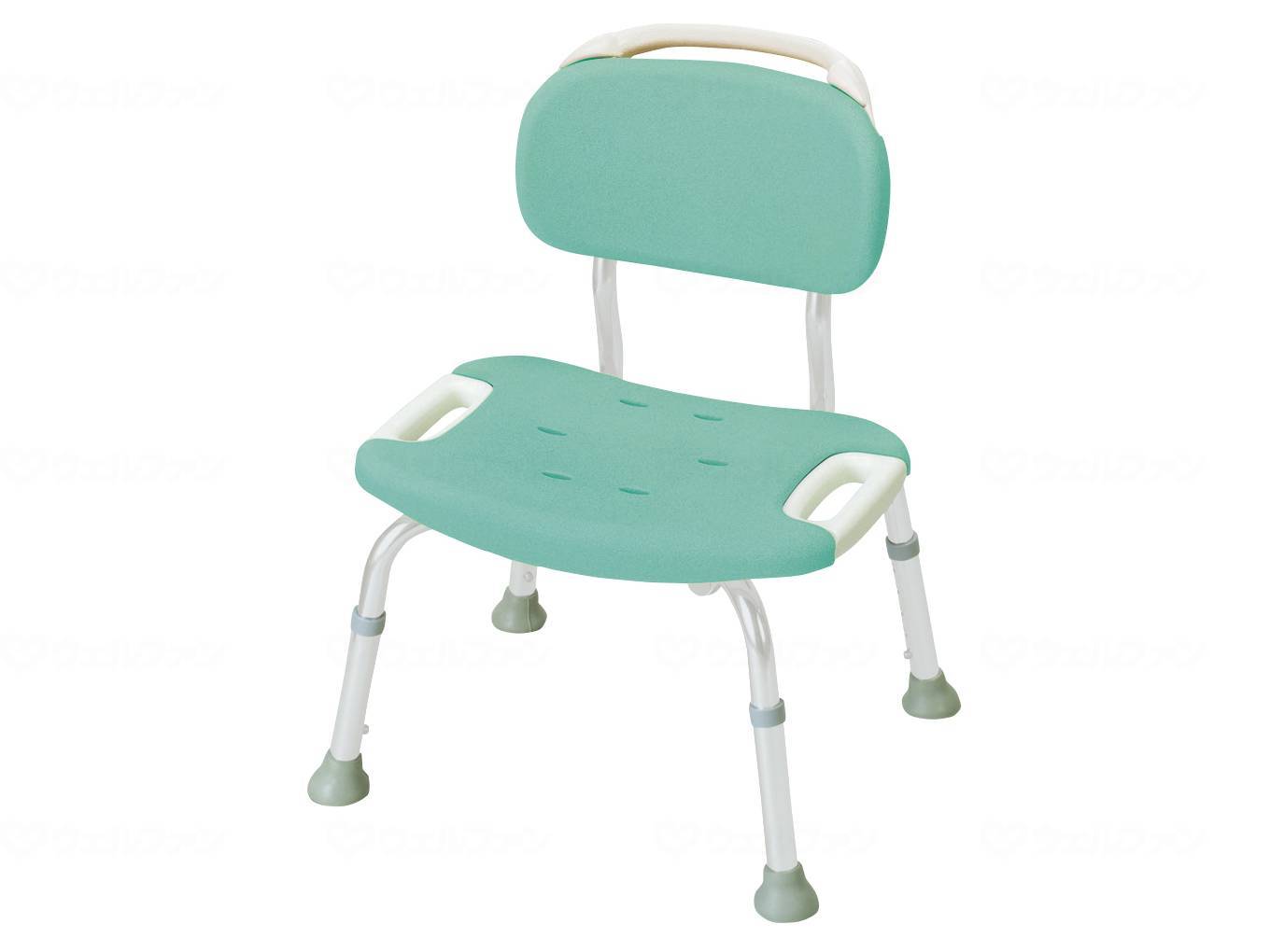 リッチェルやわらかｼｬﾜｰﾁｪｱ 背付きﾜｲﾄﾞ ｸﾞﾘｰﾝ 標準ﾀｲﾌﾟ