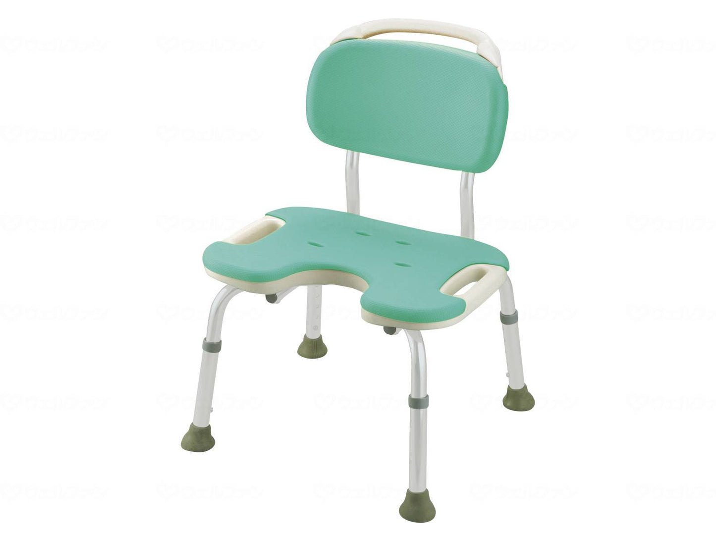 リッチェルやわらかｼｬﾜｰﾁｪｱU型 背付ﾜｲﾄﾞ ｸﾞﾘｰﾝ U