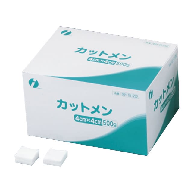 Cutmen 4×4cm (box packaging) Absorbent cotton 23-3865-01 IWATSUKI 001-10510(500G)