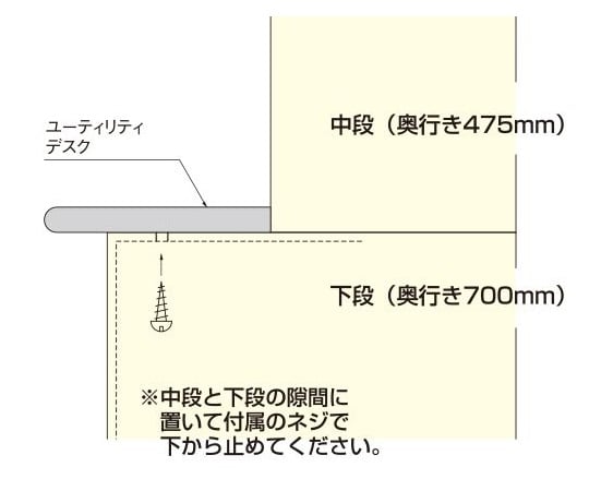 アルティアユーティリティデスク　650×240×27.5mm　UDS-650 1枚