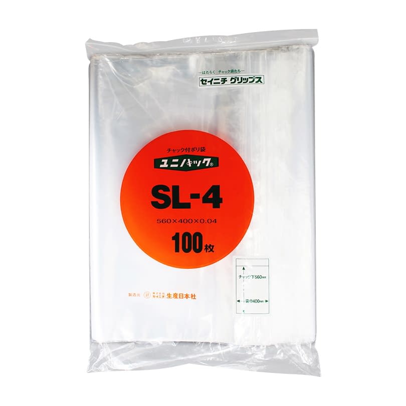 Unipack Ziplock Plastic Bag 08-3010-13 SEINICHI SL-4 (560X400MM) 100 pieces