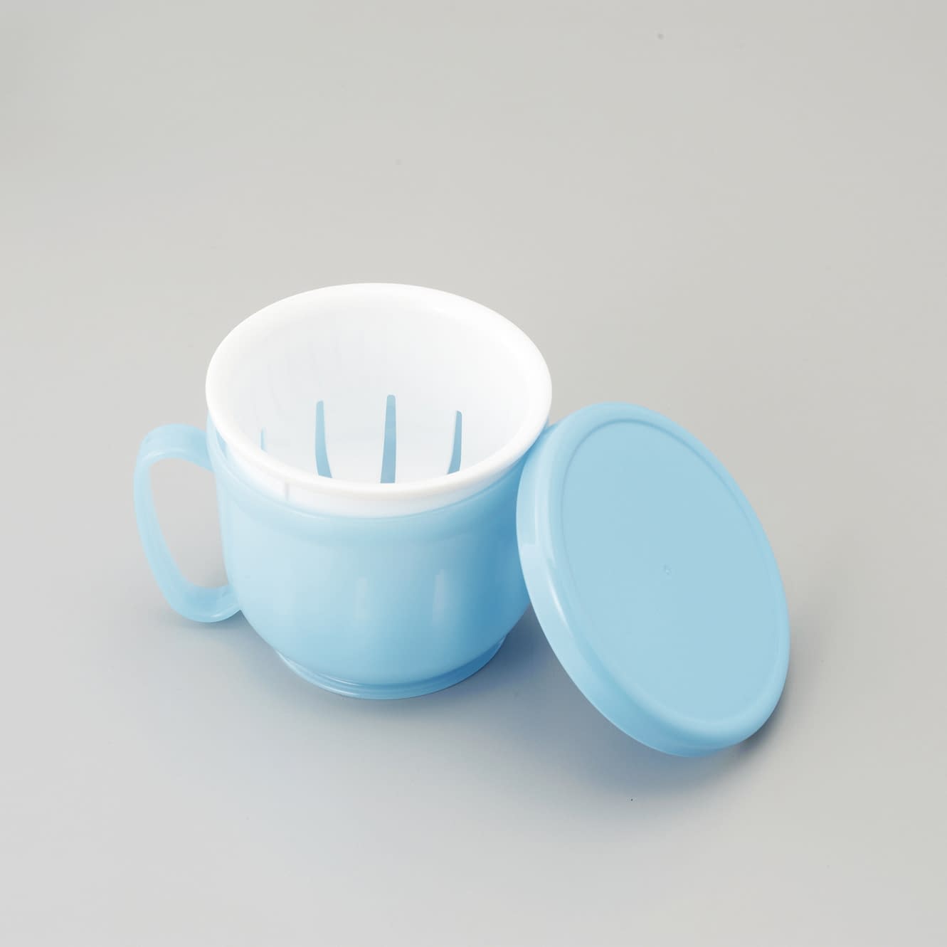 Denture cleaning and storage container, Sawayaka-san, denture case, 23-2492-03, Komori Resin, Blue